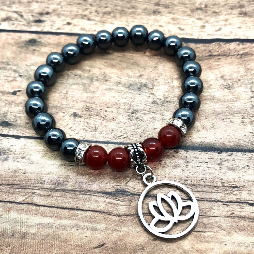 Hematite and Red Jade Healing Bracelet